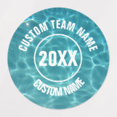 Étiquettes Équipe de natation personnalisée (Design 2)