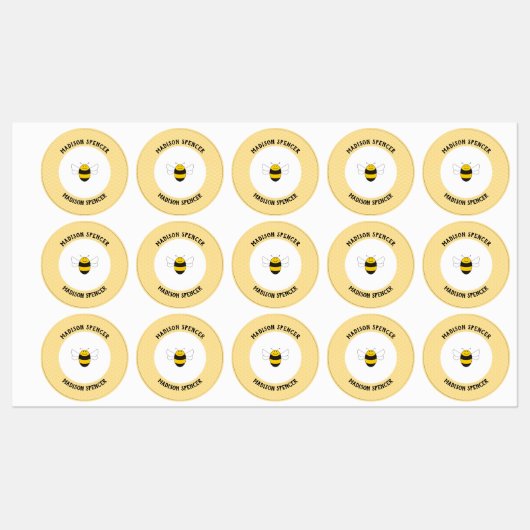 Étiquettes étanche du nom de l'abeille pour la gar (Feuille)