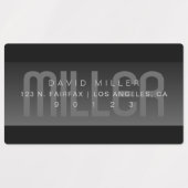 Étiquettes Etanche Fond très foncé gris et noir Adresse (Design 1)