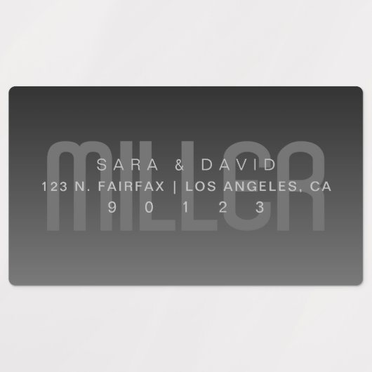 Étiquettes Etanche Fond très foncé gris Ombre Adresse (Design 3)