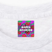 Étiquettes étanches florales pour filles - Nom Vêt (Apposé)