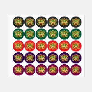 Étiquettes État chanceux de la Saint-Patrick rétro visage sou