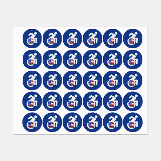 Étiquettes État-Unis Handicapé (Feuille)