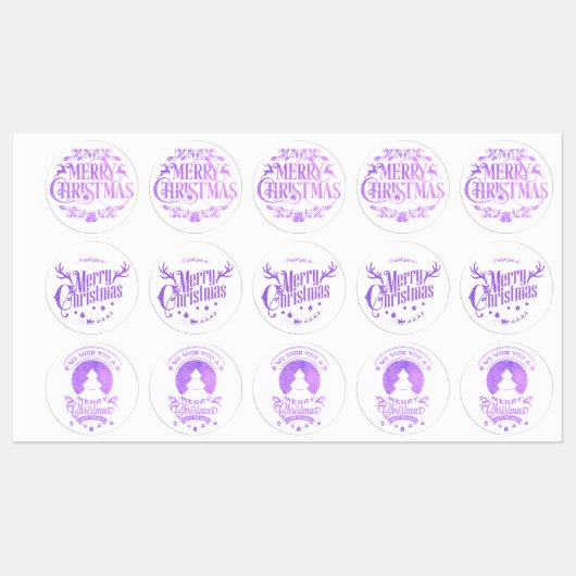 Étiquettes Etiquetas violetas variadas para navidad (Feuille)