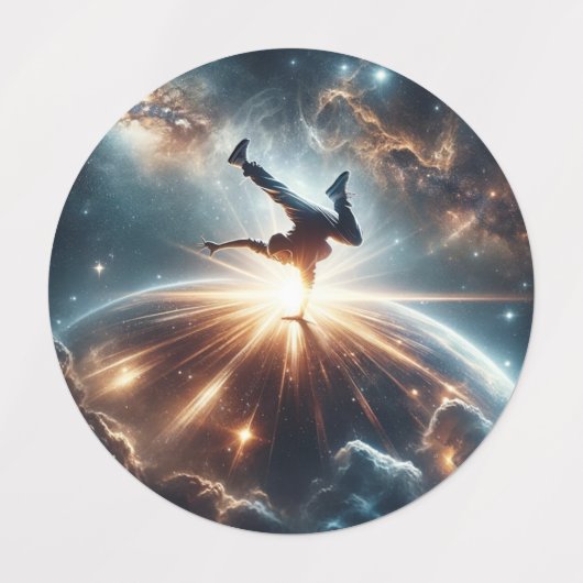 Étiquettes Explosion de rupture galactique dans l'espace prof (Design 1)