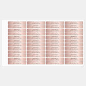 Étiquettes Fabriqué à la main avec le nom rose or script (Feuille)