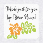 Étiquettes Fabriqué juste pour vous par votre nom Fer-on (Design 1)