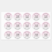 Étiquettes Facile Logo Remplacement & Editable Texte Rose Omb (Feuille)