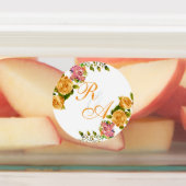 Étiquettes Faire-part de mariage Monogramme de ruban Rose d'o (Apposé)