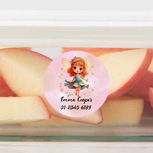 Étiquettes Fairiy Cute Personnalisée, Nom, Numéro de téléphon (Apposé)