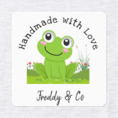 Étiquettes Fait à la main avec l'amour Cute Frog (Design 2)