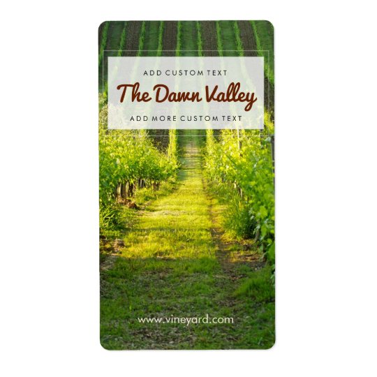 Étiquettes faits sur commande de vin de vignoble