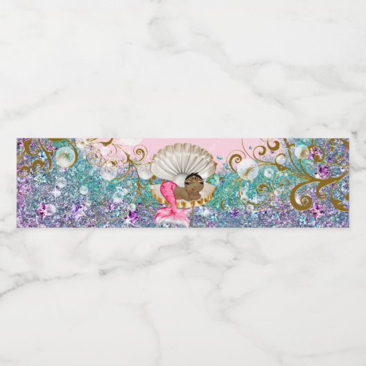 Étiquettes Fancy Baby shower d'eau de sirène (Étiquettes simples)