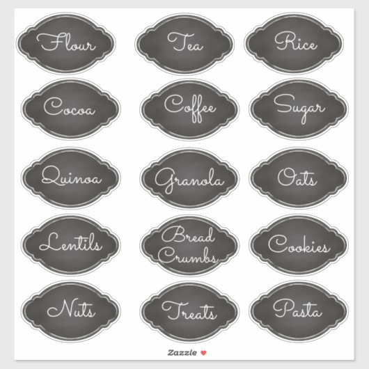 Étiquettes Fancy Chalkboard Oval Panneaux (Feuille)