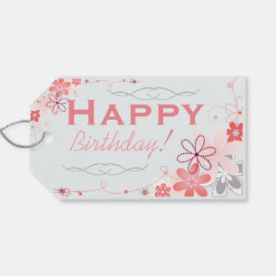 Étiquettes fantaisies florales de cadeau