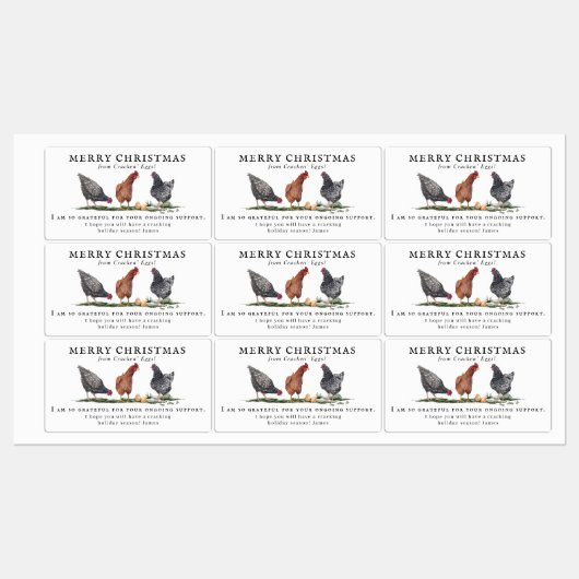 Étiquettes Farm Fresh Eggs | Monogram Egg Carton (Feuille)