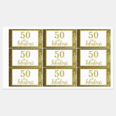 Étiquettes Faux Gold Parties scintillant Fabuleux 50e anniver (Feuille)