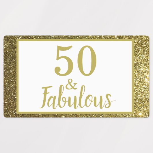 Étiquettes Faux Gold Parties scintillant Fabuleux 50e anniver (Design 2)