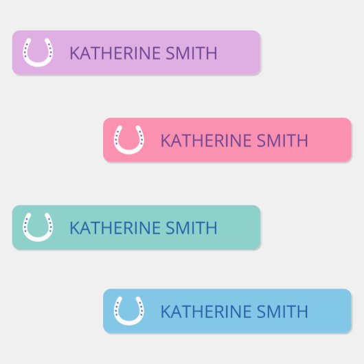 Étiquettes Fers À Cordes Blancs Avec Étoiles Violet Rose Bleu (Groupe)