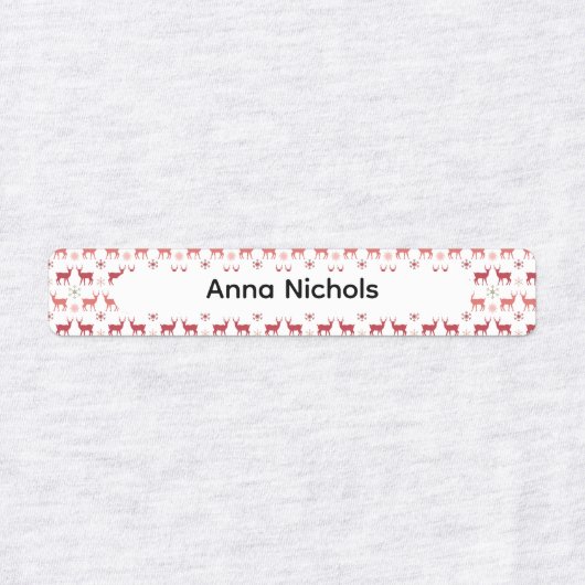 Étiquettes Festive Pink Christmas Patterns Name Labels (Design 1)