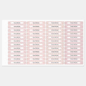 Étiquettes Festive Pink Christmas Patterns Name Labels (Feuille)