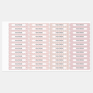 Étiquettes Festive Pink Christmas Patterns Name Labels