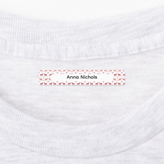Étiquettes Festive Pink Christmas Patterns Name Labels (Apposé)