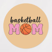 Étiquettes Fête de la mère mère du basket-ball (Design 1)