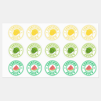 Étiquettes Feuille d'autocollants de fruits juteux certifiés