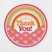 Étiquettes Feuille d'autocollants Merci Sunset rétro (Design 1)