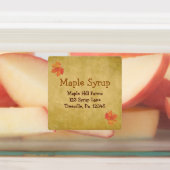 Étiquettes Feuille érable Sirop d'érable Carré imperméable Ét (Apposé)