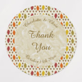 Étiquettes Feuilles de chêne et Acorns Automne Mariage d'auto (Design 2)