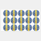 Étiquettes Feuilles jaune et bleu (Feuille)