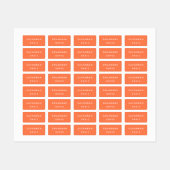 Étiquettes Fille de nom orange corail (Feuille)