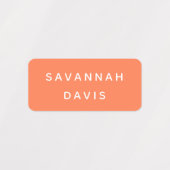 Étiquettes Fille de nom orange corail (Design 1)