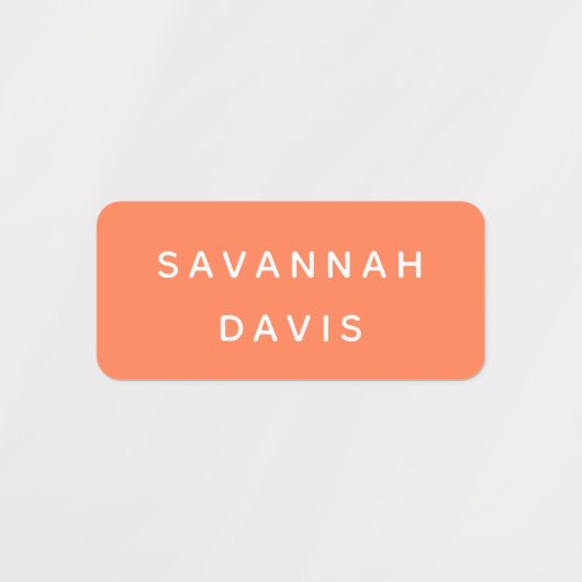 Étiquettes Fille de nom orange corail (Design 1)