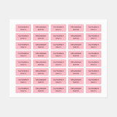 Étiquettes fille de nom rose (Feuille)