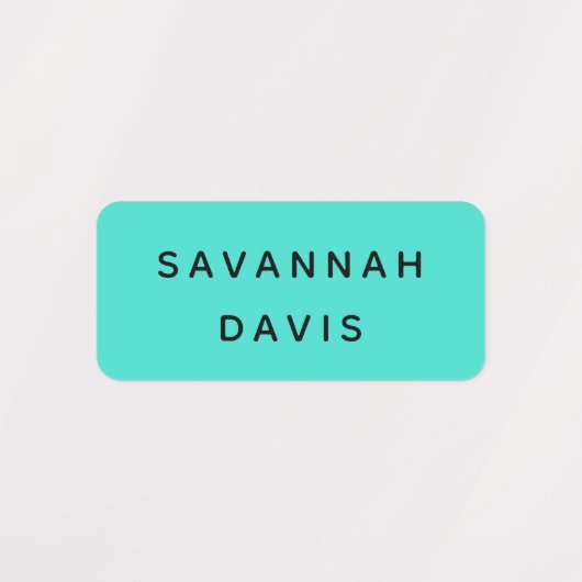 Étiquettes fille de nom turquoise (Design 1)