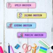 Étiquettes Filles Retour à l'école mignonne couleur Unicorne 