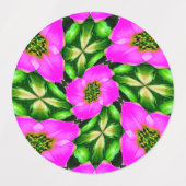 Étiquettes Flamant rose rose Fleurs Motif (Design 1)