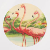 Étiquettes Flamants Rétro (Design 2)