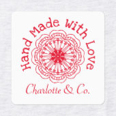 Étiquettes Fleur artisanal avec produit d'amour (Design 1)