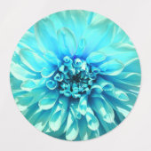 Étiquettes Fleur bleu clair Dahlia (Design 1)