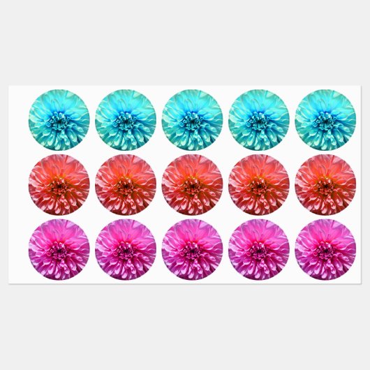 Étiquettes Fleur bleu clair Dahlia (Feuille)