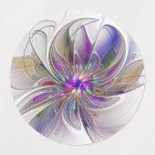 Étiquettes Fleur d'art Abstrait, énergique et coloré (Design 1)