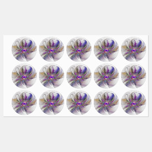 Étiquettes Fleur d'art Abstrait, énergique et coloré