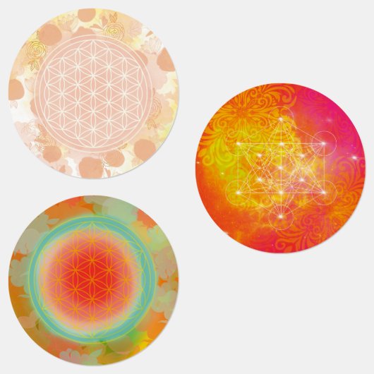 Étiquettes fleur de vie, géométrique, mand (Groupe)