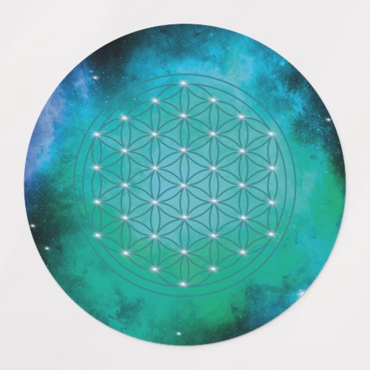 Étiquettes fleur de vie, géométrique sacrée, mandala, étiquet (Design 2)