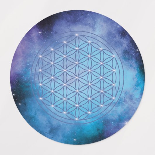 Étiquettes fleur de vie, géométrique sacrée, mandala, étiquet (Design 1)