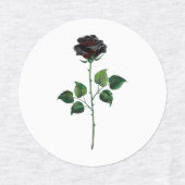 Étiquettes Fleur rose noire (Design 1)